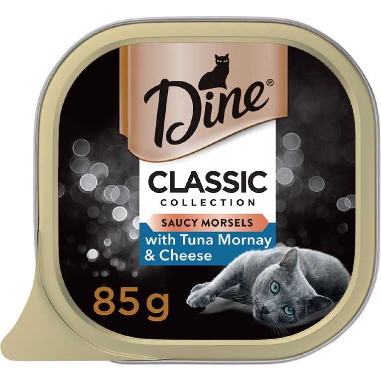 Dine Saucy Morsels with Tuna Mornay & Cheese Wet Cat Food Tray 85g, , hi-res
