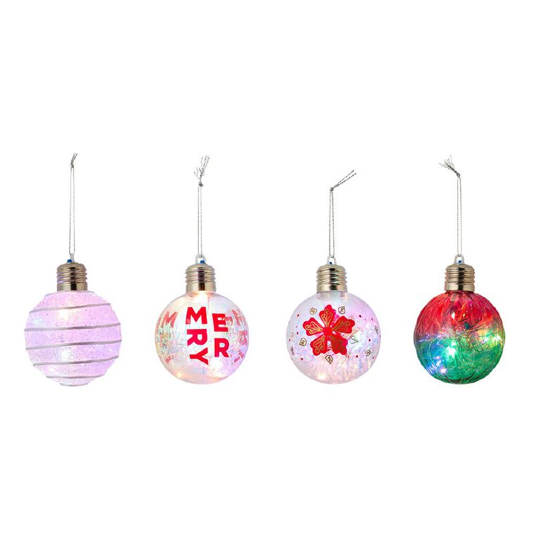 Wonderland Light Up Bauble Assorted 8cm, , hi-res