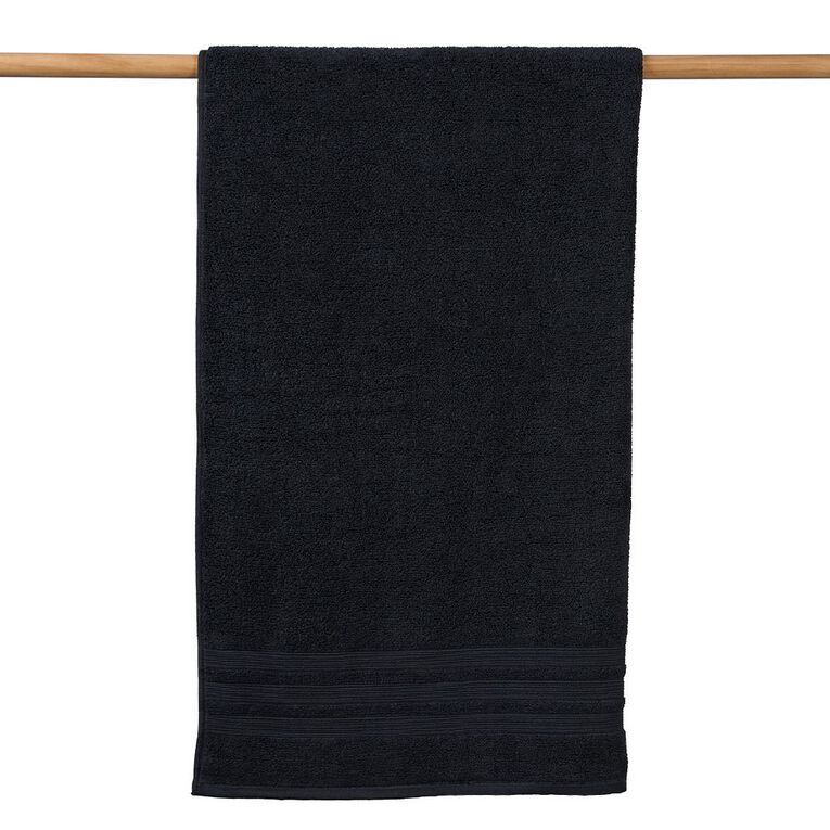 Living & Co Plush Plain Spa Towel Black, , hi-res