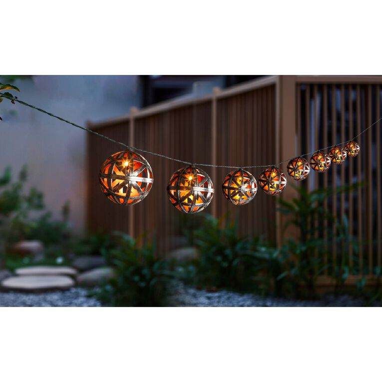 Kiwi Garden Wicker Solar String Light, , hi-res