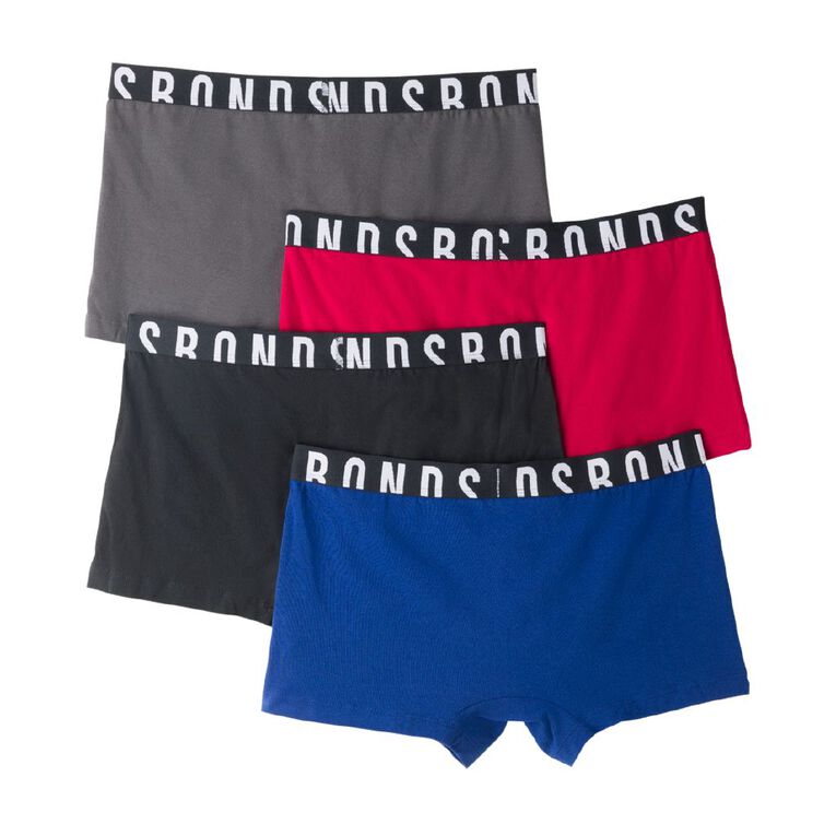 B FOR BONDS Men's Trunks 4 Pack, Red, hi-res