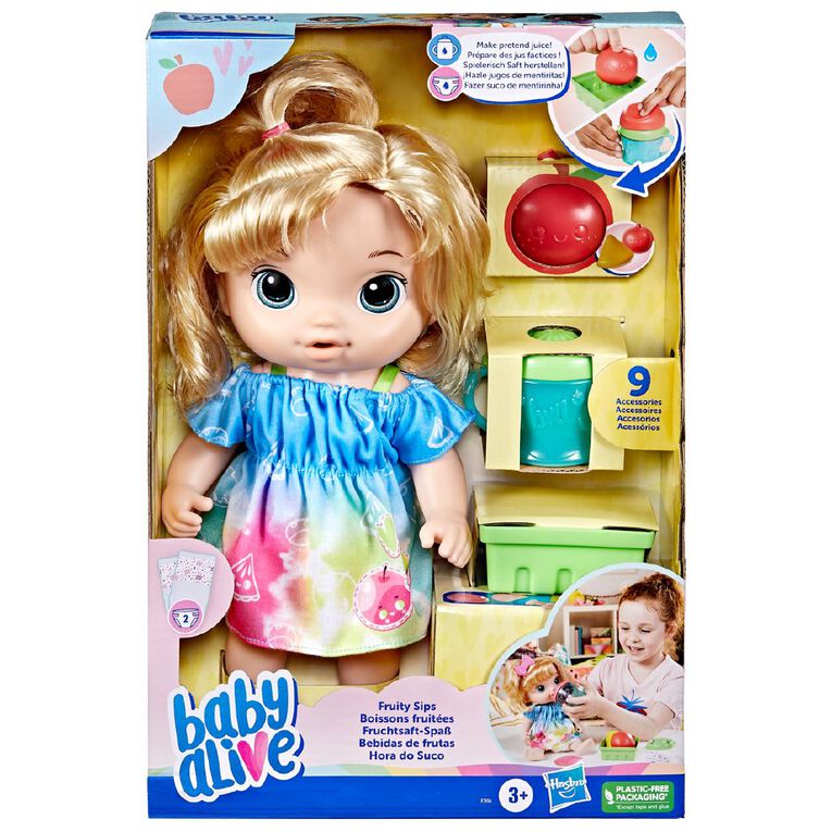 Baby Alive Fruity Sips Baby Blonde Hair, , hi-res
