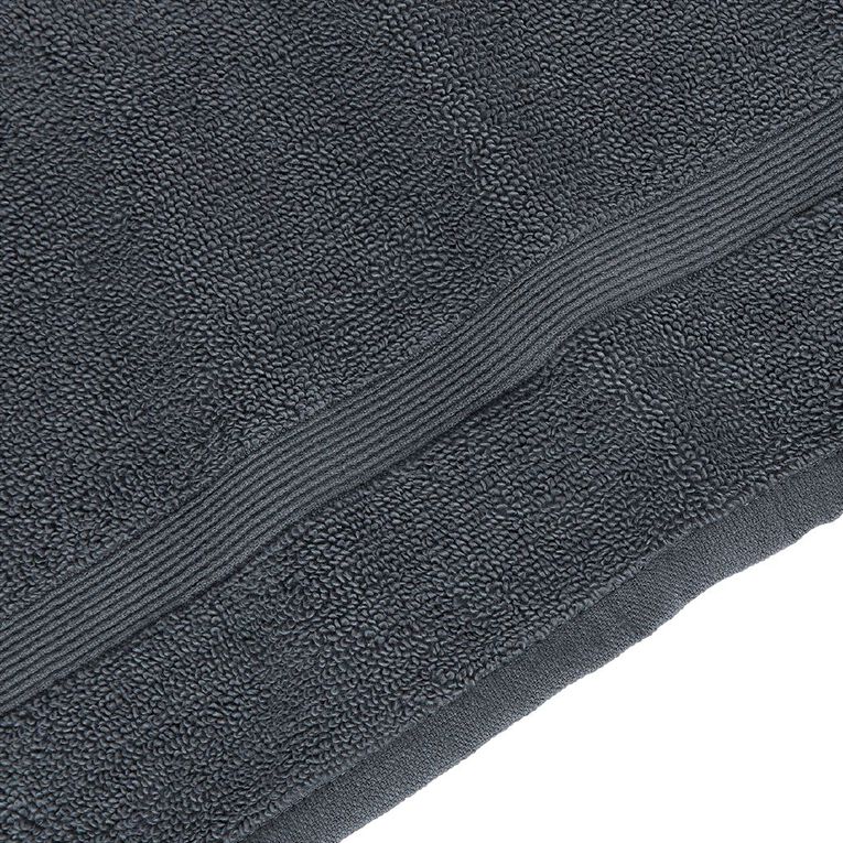 Living & Co Plush Plain Face Towel Charcoal 30cm x 30cm, , hi-res
