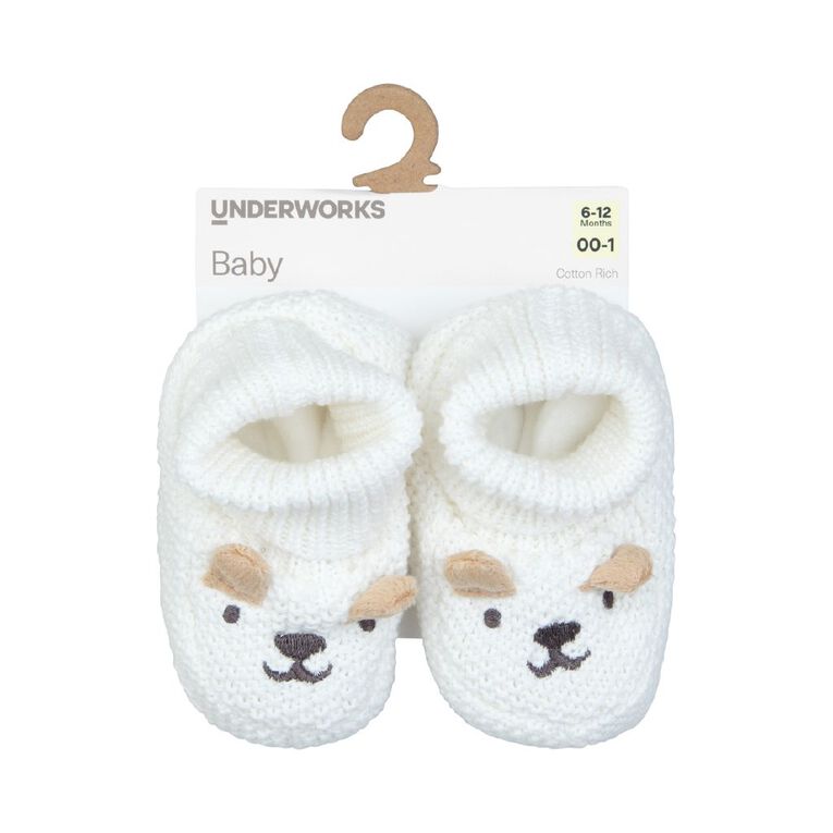 Underworks Baby Bear Bootie 1 Pack, Cream, hi-res