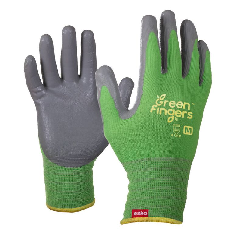 Esko Green Fingers Nitrile Coated Gardening Gloves Green Large, , hi-res