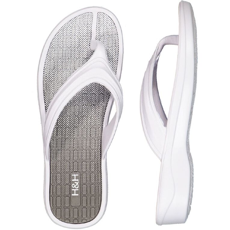 H&H Women's Sporty Jandals, White, hi-res