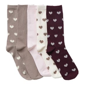 H&H Women's Crew Jaquard Socks 5 Pack