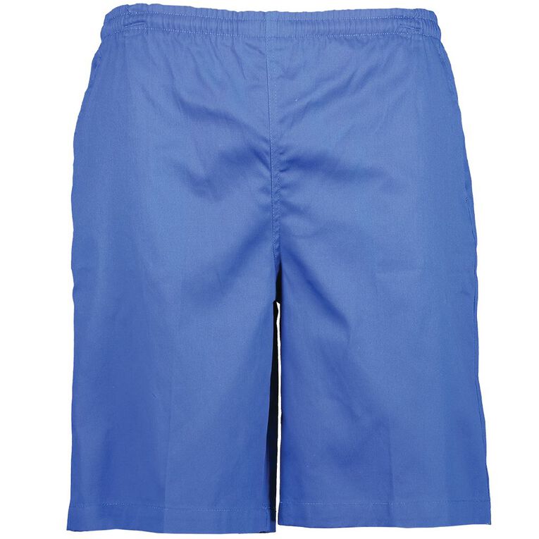 Schooltex Adults' Drill Long Leg Rugger Shorts, Royal, hi-res