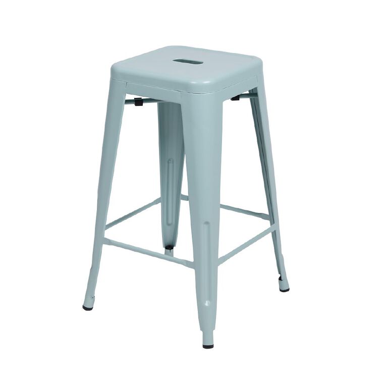 Living & Co Metal Stool Blue/Grey 66cm, , hi-res