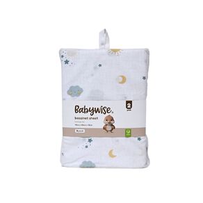 Babywise Bassinet Sheet Sky 2 Pack