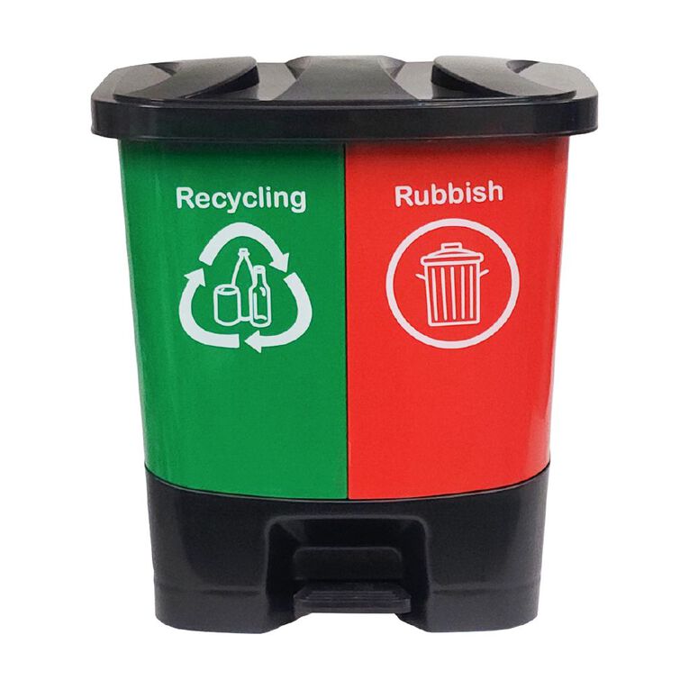 Living & Co Dual Compartment Bin Black 40L, , hi-res