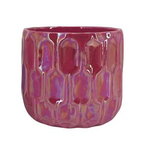 Northcote Pottery Leon Lustre Egg Pot Red 15cm