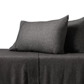 Maison d'Or Cotton Twill Flannelette Sheet Set Grey Queen