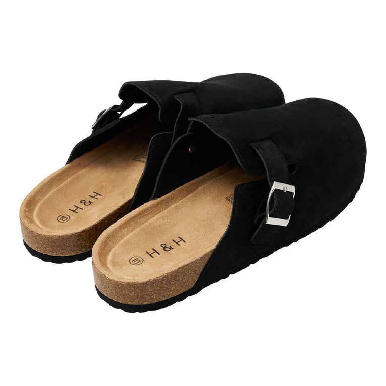 H&H Men's Mule Shoes, Black, hi-res
