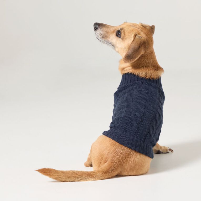Petzone Cable Knit Jumper Navy X Small, , hi-res