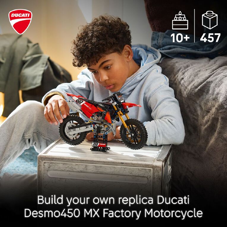 LEGO Technic Ducati Desmo450 MX Factory Motorcycle 42238, , hi-res