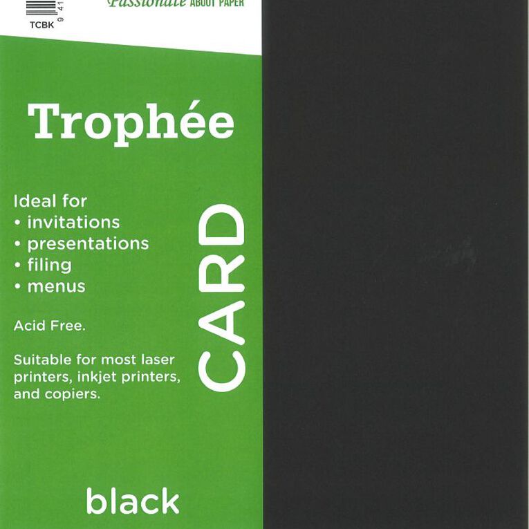Trophee Card 160gsm Black A4 15 Pack, , hi-res