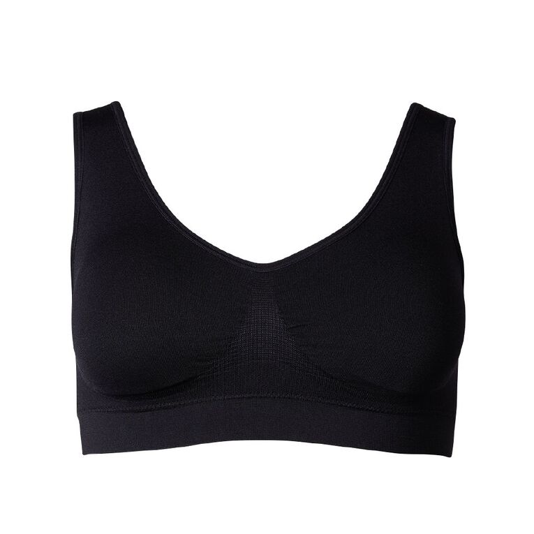 H&H Women's Wirefree Seamless Bra 2 Pack, Multi-Coloured, hi-res