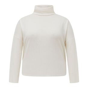 H&H Plus Women's Long Sleeve Brushed Roll Neck Top