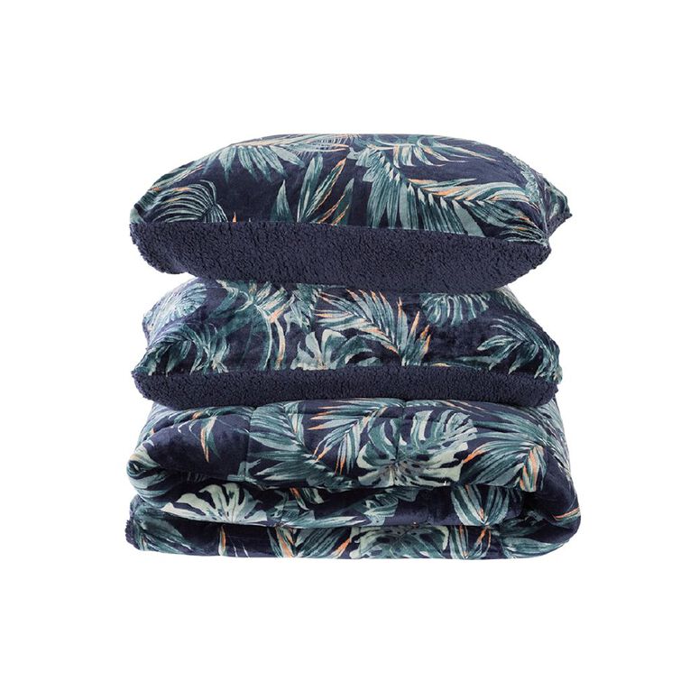Living & Co 2 Piece Comforter Midnight Forest Multi-Coloured King Single, , hi-res