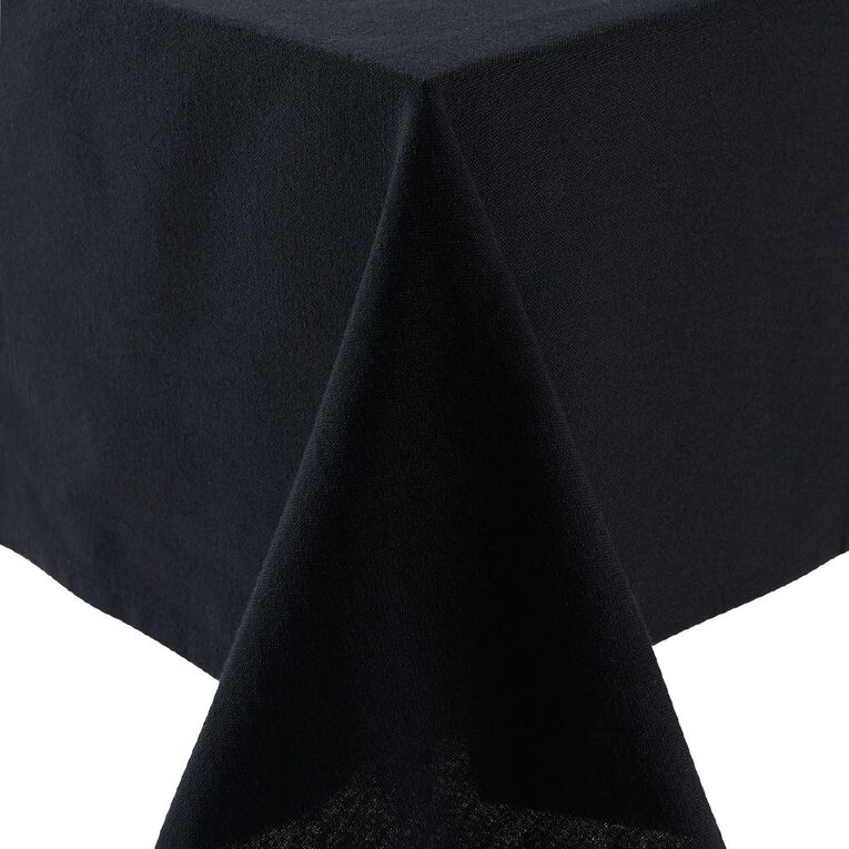 Living & Co Rectangle Tablecloth Black 150cm x 225cm, , hi-res