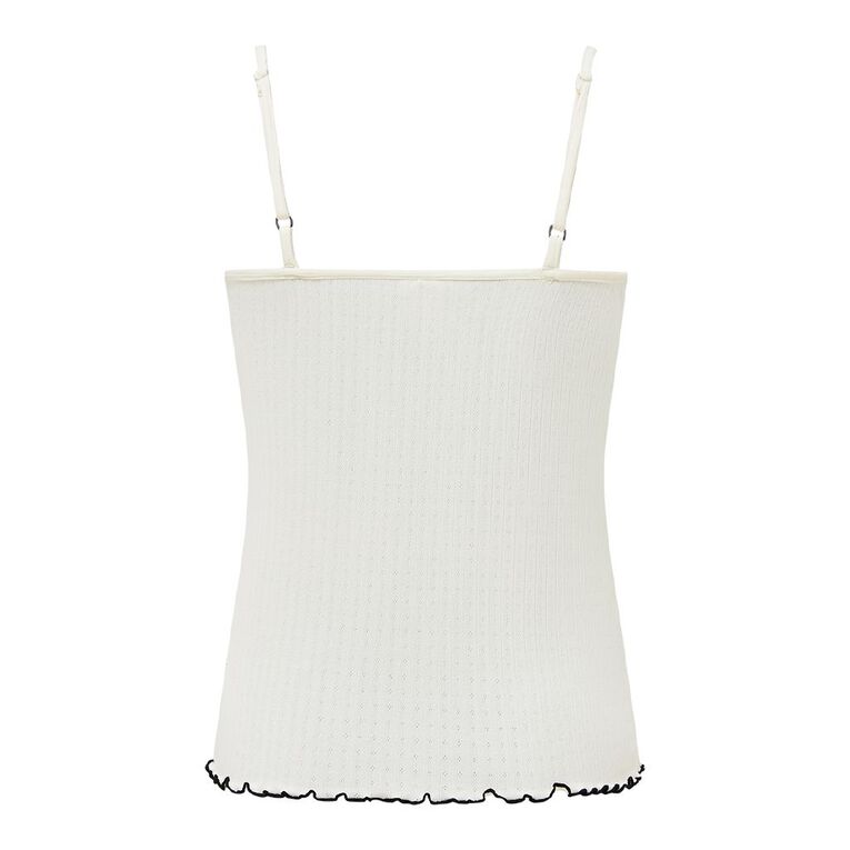 H&H Women's Pointelle Sleep Cami, White, hi-res