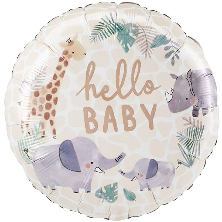 Anagram 45cm Standard Hello Baby Jungle Balloon, , hi-res