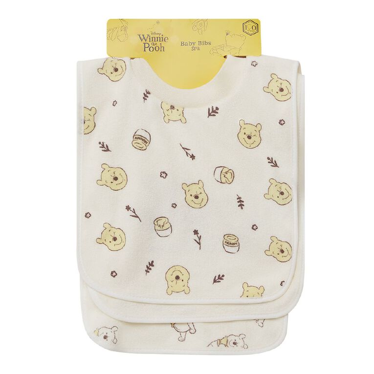 Winnie the Pooh Baby Bibs 3 Pack, Cream, hi-res