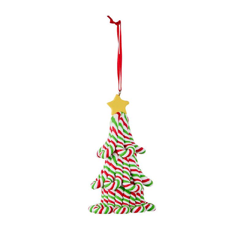Wonderland Clay Christmas Tree Decoration Lolly 3D Tree 10cm, , hi-res