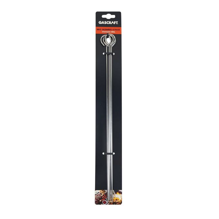 Gascraft BBQ Stainless Steel Skewers 4 Pack, , hi-res
