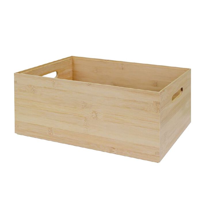 Living & Co Natural Bamboo Storage Box Large The Warehouse