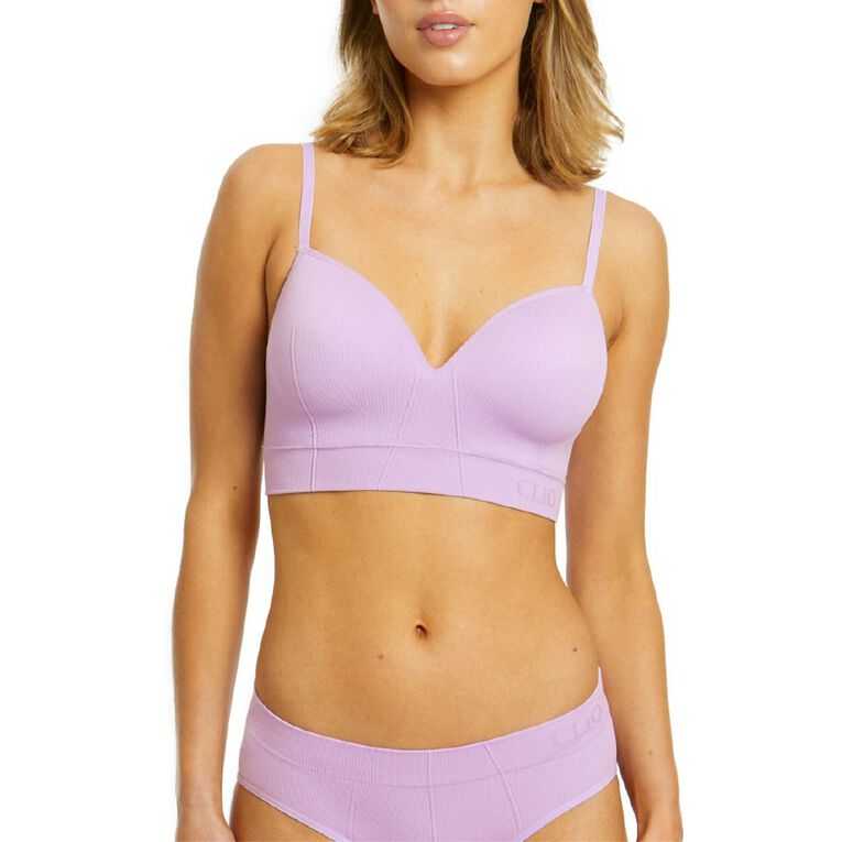 Clio Women's Moulded Bralette, Lilac Clio Women's Moulded Bralette, Lilac, hi-res