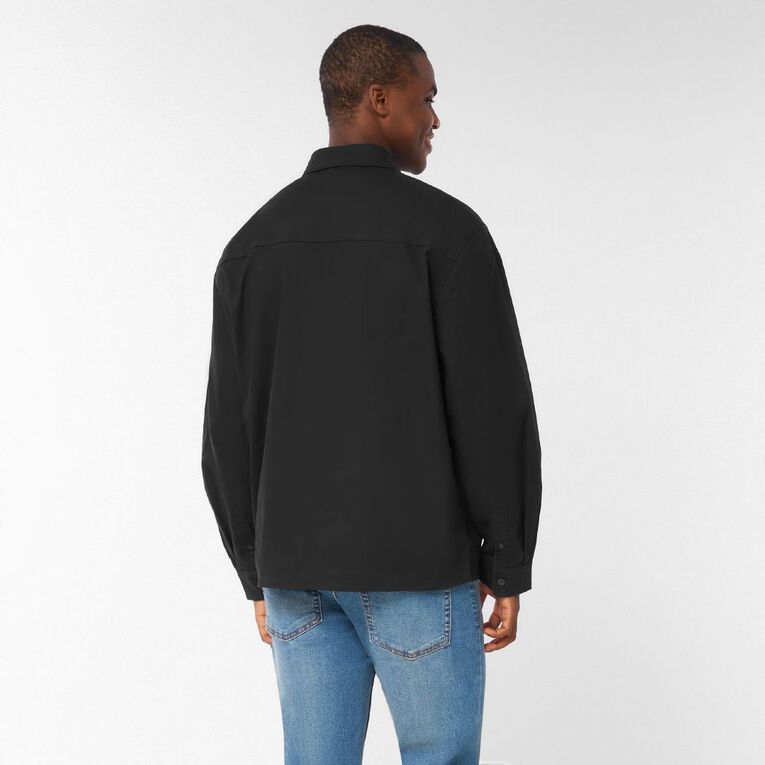 Garage Men's Printed Long Sleeve Shirt, Black, hi-res