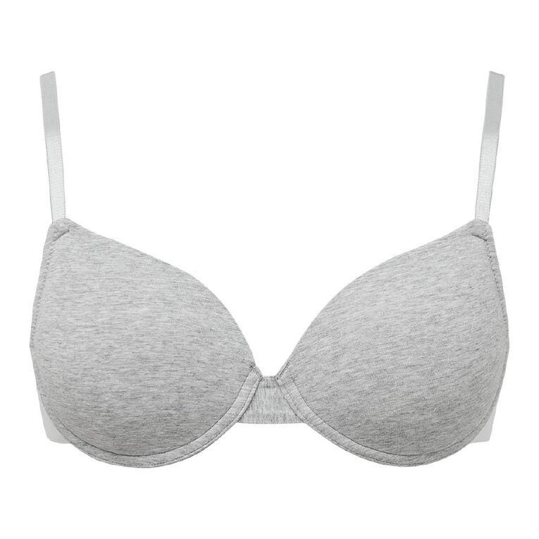 H&H Women's Basic Wide Band T-Shirt Bra, Grey Marle, hi-res