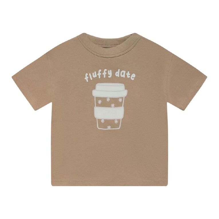 Young Original Toddler Short Sleeve Boxy Print Tee, Brown Mid, hi-res