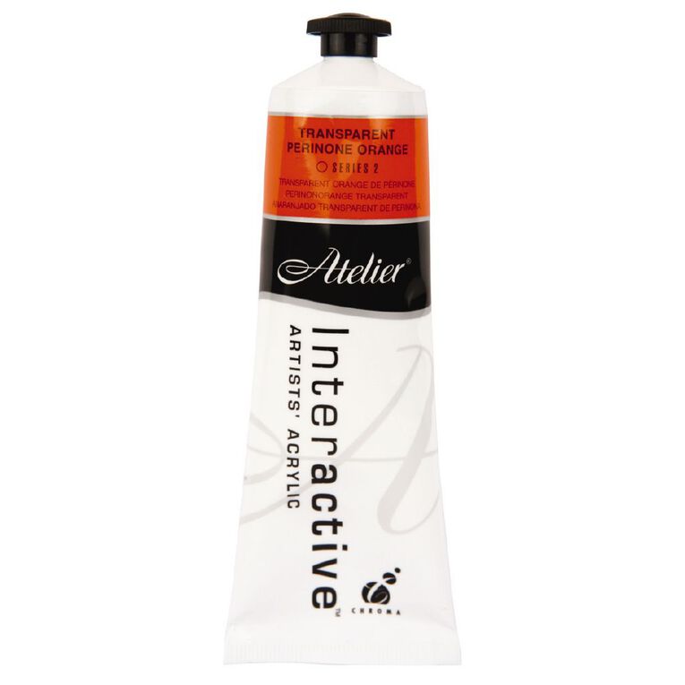 Atelier S2 Acrylic Paint Transparent Perinone Orange 80ml, , hi-res