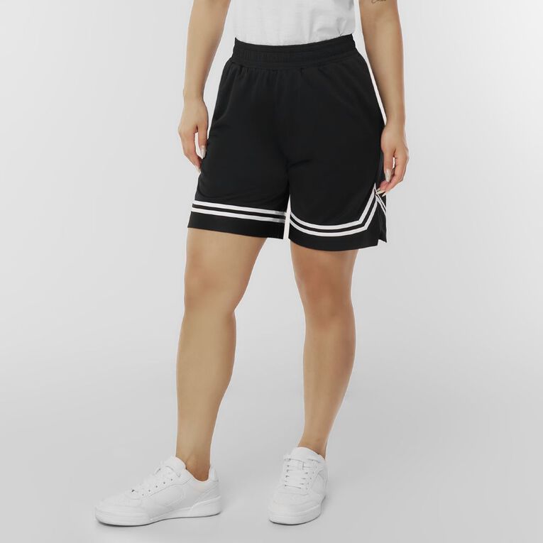 Active Intent Women's Active Basketball Shorts, Black/White, hi-res