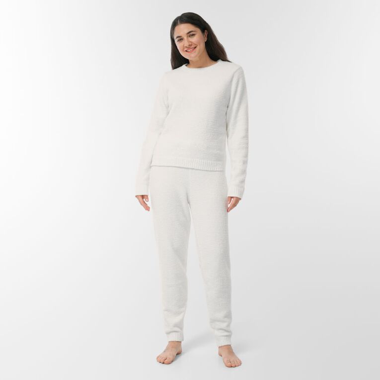 H&H Women's Boucle Lounge Set, White, hi-res