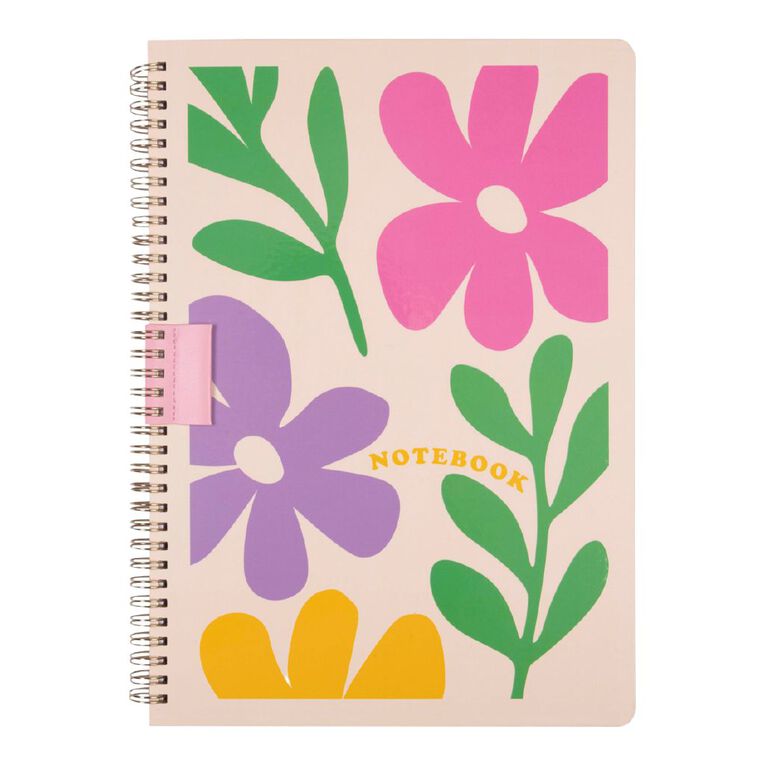 Uniti Stationery Colourful Flowers A4 Notebook, , hi-res
