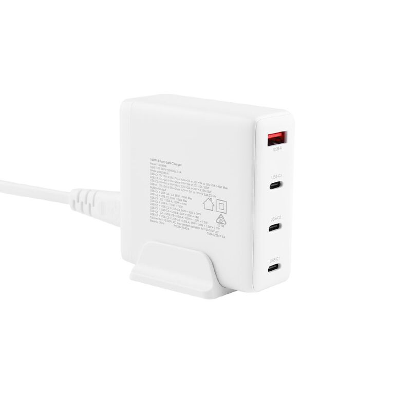 Tech.Inc 140W 3 Port USB C + USB A Gan Fast Charger TI054MB, , hi-res