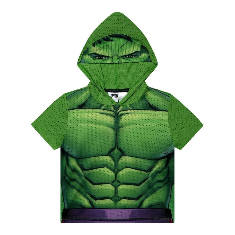 Marvel Preschool Hooded Mask Tee, Green Mid, hi-res