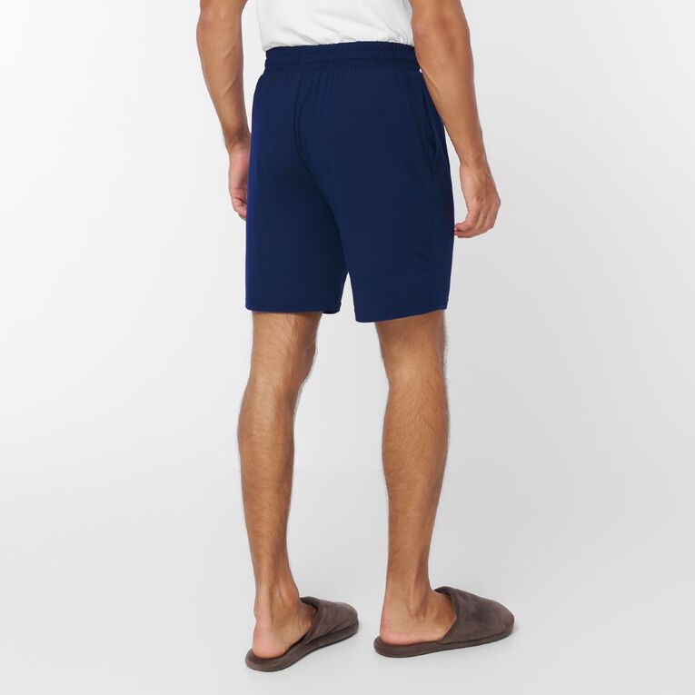 H&H Men's Comfy Pyjama Shorts, Blue Dark, hi-res