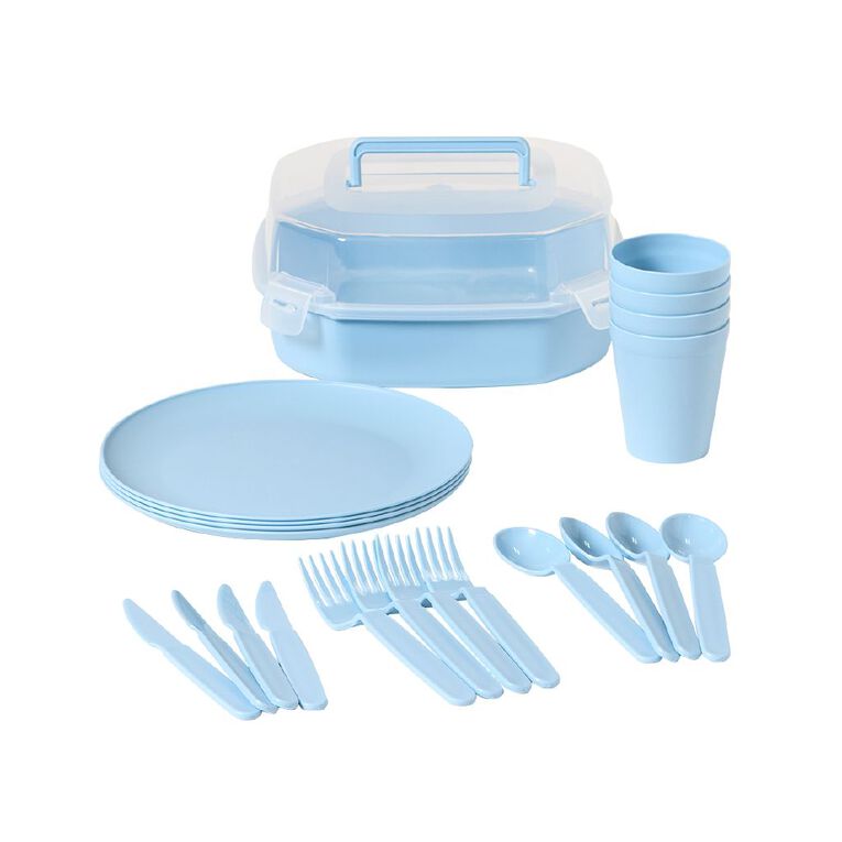 Living & Co Picnic Carry All Set 20 Pieces Blue, , hi-res