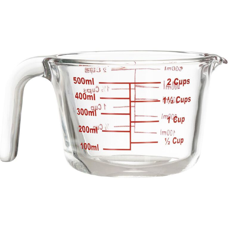 Living & Co Glass Measuring Jug Clear 500ml, , hi-res