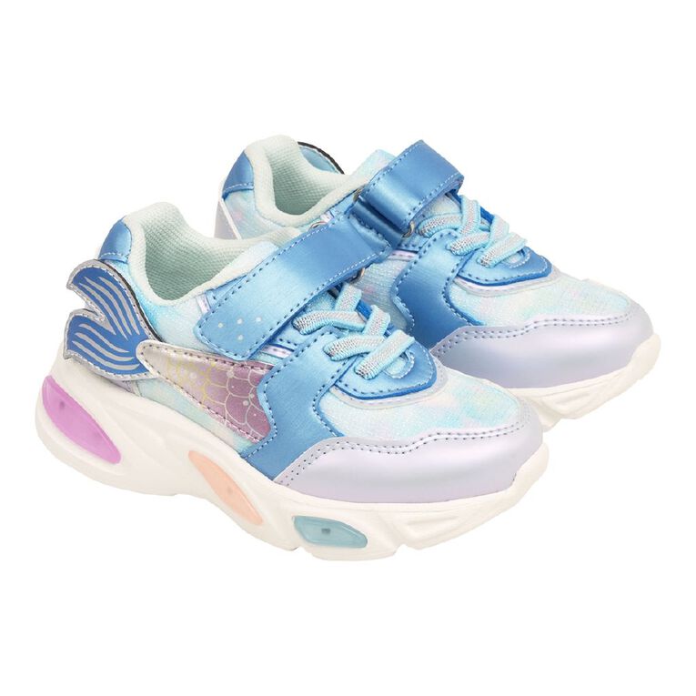 Active Intent Junior Kids' Mermaid Light Up Sneakers, Blue Light, hi-res