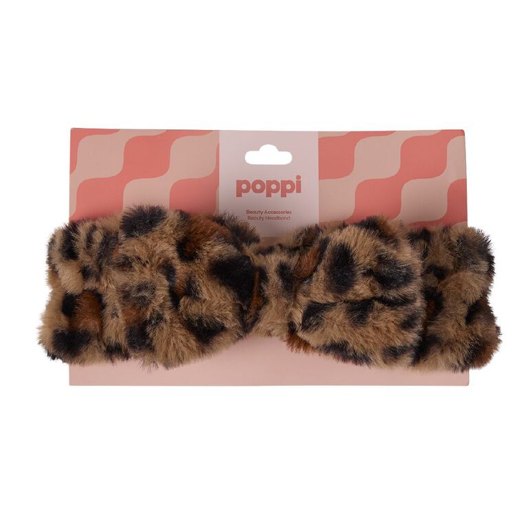 Poppi Beauty Soft Bow Headband Leopard, , hi-res