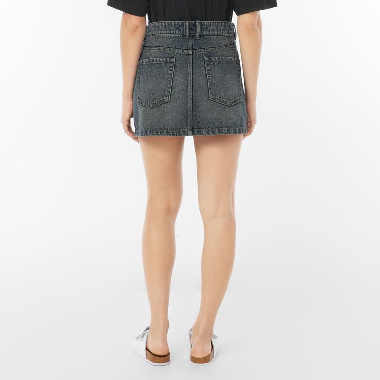 Garage Women's Denim Mini Skirt, Denim Mid, hi-res