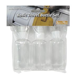 Maxcare Basic Travel Bottle 3 Piece Clear 75ml