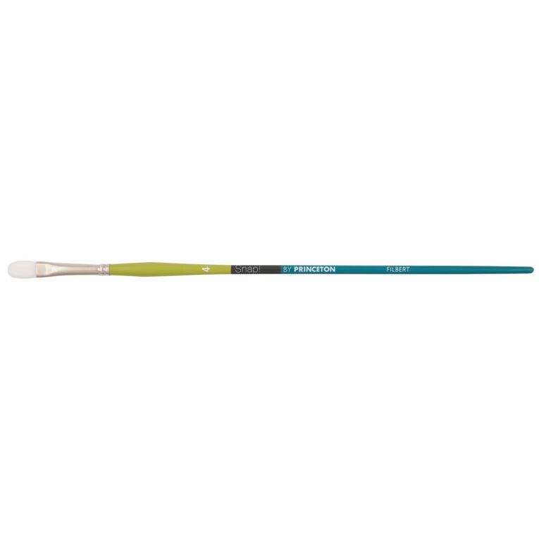 Princeton Snap Brush Long Handle Taklon Filbert 4 White, , hi-res
