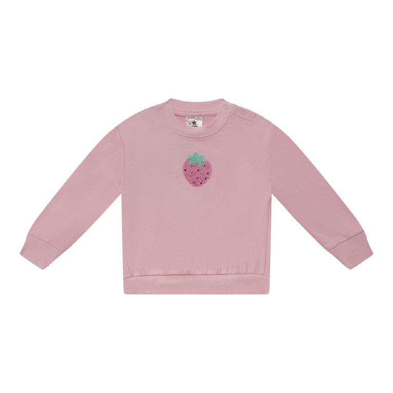 Young Original Babies' Crew Boucle Sweatshirt, Pink Light, hi-res